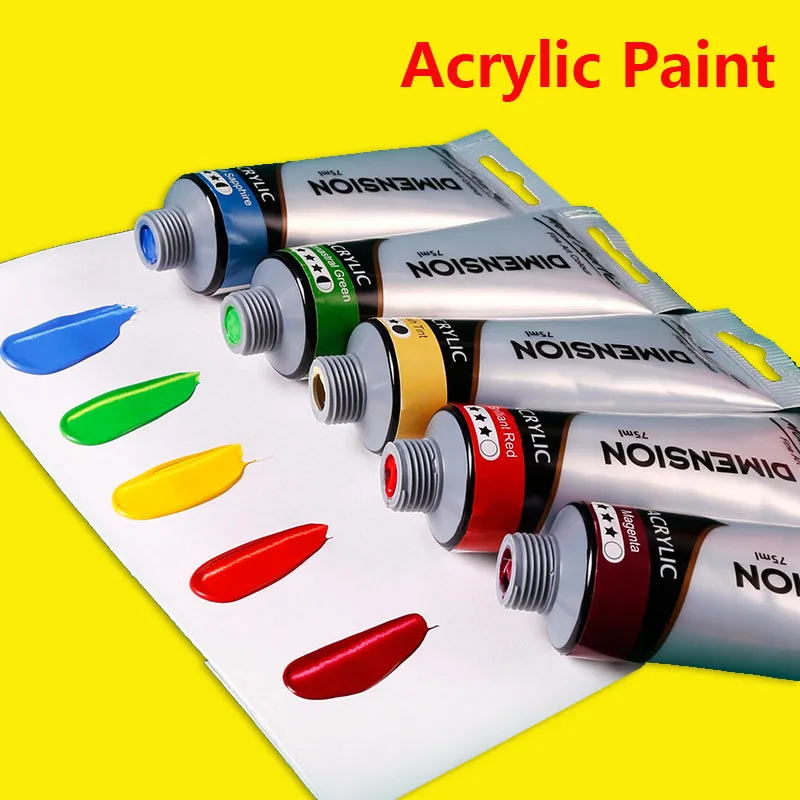 48-color 75ml Acrylic Paint Set Hose Waterproof Quick-drying Paste Pigment Hand-painted Creation High Plastic Acrylic Paint