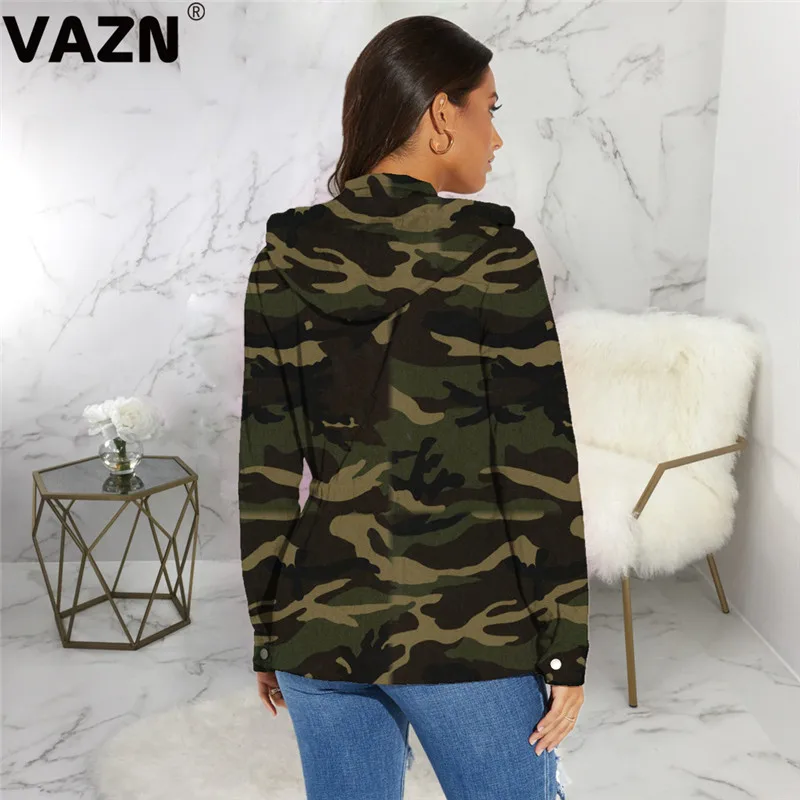 VAZN, шикарный товар, осень, сексуальная леди, 2 дизайна, зеленые пальто, длинный рукав, с капюшоном, на молнии, с карманами, верхняя одежда для молодых девушек, крутые пальто