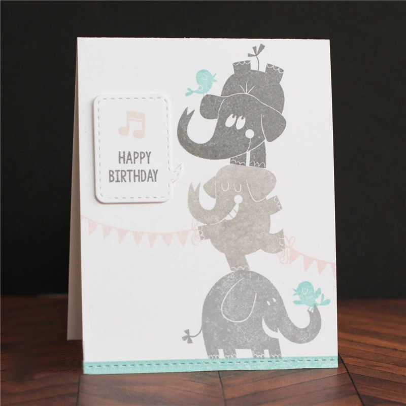

YaMinSanNiO Dancing Elephants Metal Cutting Dies New 2019 for Card Making Scrapbooking Craft Embossing Cuts Stencil Craft Dies