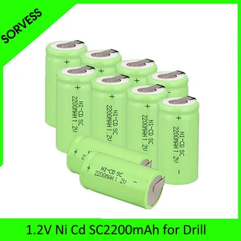 

SORVESS 1-20PCS SC NI-CD battery White 3400mAh rechargeable subc battery 1.2 v with tab for makita dewalt for bosch OOLAPR