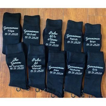 

Custom name and date groom wedding socks, Personalised Bestman/Groomsman/Father of the Groom/ Father of the bride wedding gift