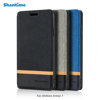 

Canvas PU Leather Phone Bag Case For Ulefone Armor 7 Flip Case For Ulefone Armor 7 Business Case Soft Silicone Back Cover