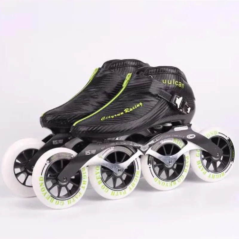 

CITYRUN COOL Green Inline Speed Skates Shoes 4X90 4X100 4X110mm 4-wheels Track Race Skating Patins Training Sneaker Carbon Fiber
