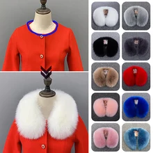 

Women's Winter Warm Faux Fur Collar Fluffy Artificial Fox Fur Fake Collar Scarf Lady Shawl Neck Warmer Scarf Stole Cloak Decor