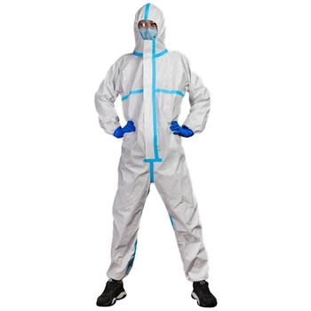 

Coverall Disposable Antibacterial Isolation Suit for Staff Protective Clothing Dust-proof Coveralls Antistatic