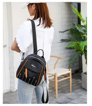 

2020 Casual Oxford Backpack Women Black Waterproof Nylon School Bags For Teenage Girls High Quality Fashion Travel Totes Packbag