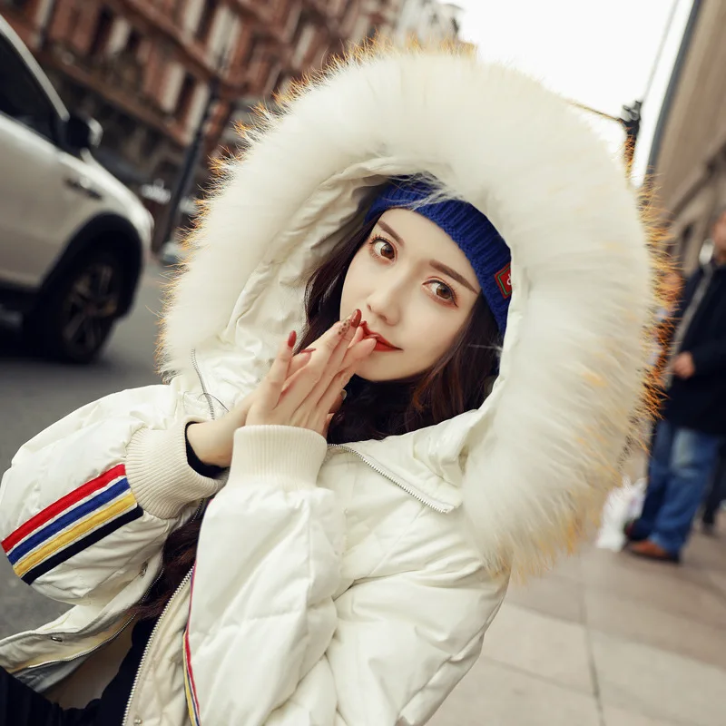 Fashion Long Sleeve Mid-length down Jacket Winter Hooded Zipper Hooded Casual