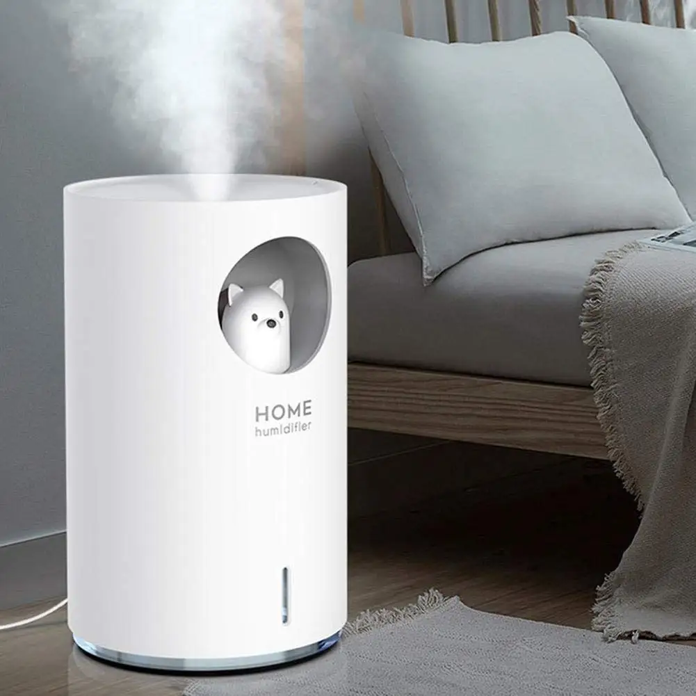 900ML Cute Pet Air Humidifier DC5V Aroma Air Oil Diffuser Ultrasonic Cool Mist Romantic Color LED Lamp Home Appliances USB Humid