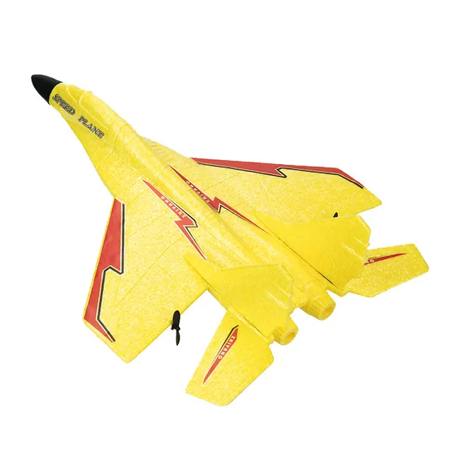 Remote Control Fighter Aircraft Toy Glider Aeroplane Fixed Wing Foam Aircraft Drop Resistance Toys for Children Kids Toy Yellow