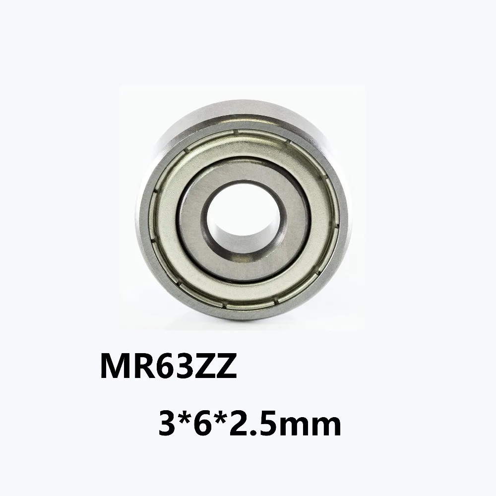5 шт./лот MR63ZZ глубокий шаровой Миниатюрный Мини роликовый подшипник MR63 ZZ 3*6*2 мм 52100
