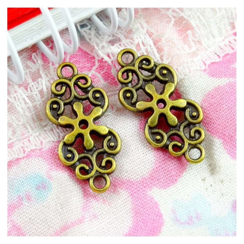 

100 шт. 10*19 мм античный бронзовый сплав цветок соединения талисманы Diy ювелирных изделий Аксессуары