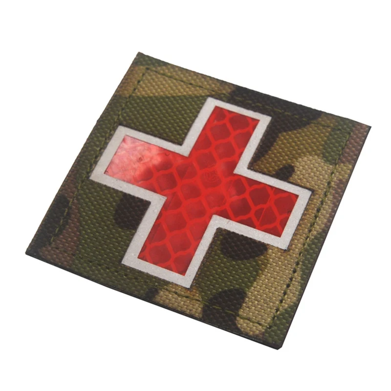 Safurance Светоотражающие медные многоцветные крестовые медицинская помощь IR Chapter армейский значок тактические нашивки для поднятия боевого духа обруч и петля