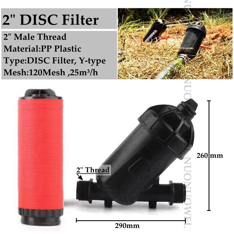 Filtro Acqua Per Tubo Da Giardino MAMUTH: A Rete 120 Mesh, Filettatura 1" E 3/4", Per Impianti Di Irrigazione E Tubi Gocciolanti - 3