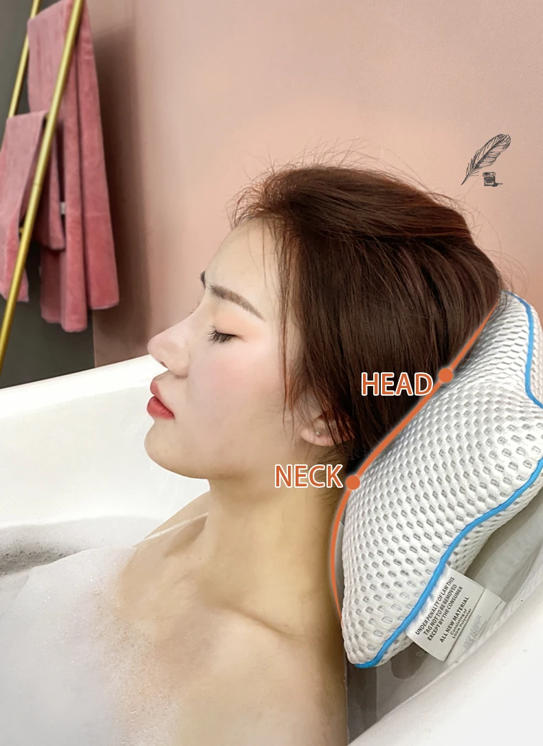 Cloud Star Bath Pillow｜Non Slip Luxury Spa Bathtub Head & Neck Rest Su —  Alpha-Pillow