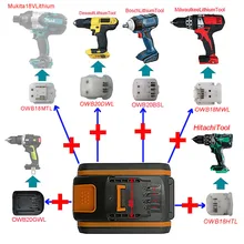 Adaptador WA3553 OWB20MTL OWB20DWL OWB20MWL etc, convertidor, utiliza Worx 20 batería de iones de litio en Makita Dewolt Busch Milwaukee herramienta Hitachi