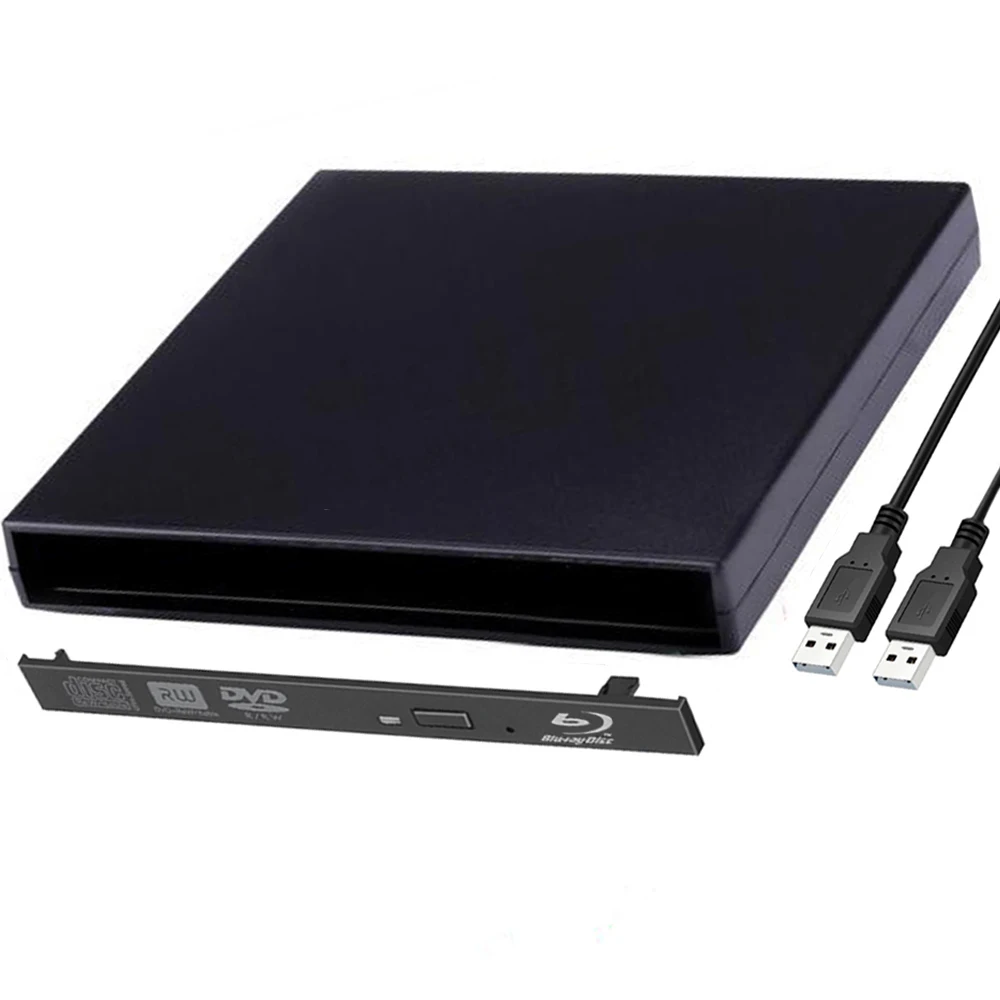 12.7mm USB 2.0 External Optical Drive Box External Case Blu Ray CD DVD