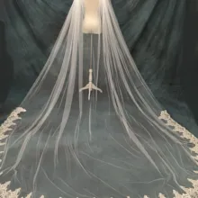 3 м* 3 м однослойный свадебный плащ, длина собора, свадебная накидка, наплечная вуаль белого цвета, аксессуары для невесты цвета слоновой кости