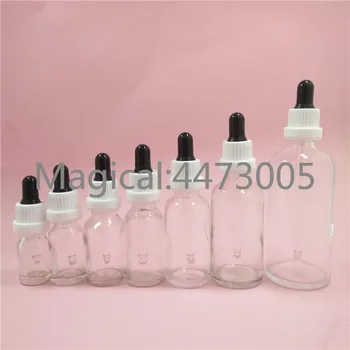 

2/10pcs 5/10/15/20/30/50/100ml Transparent Glass Perfume Bottle Empty Essential Oils Sub Bottling with Dropper Pipette Container