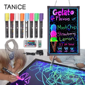 

(Shipping From UK) TANiCE LED Drawing Writing Board Remote Controlled Fluorescent Light Up Sensory Play Best Gift Kit for Child