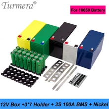 Turmera 배터리 보관함, 용접 니켈 포함, 오토바이 사용, 납산 교체, 3x7 18650 홀더, 3S 100A BMS, 12V 7Ah ~ 24Ah