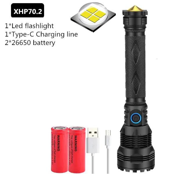 Новейший четырехъядерный самый мощный светодиодный фонарь XLamp XHP70.2 XPH50.2 Zoomable 3 режима освещения светодиодный фонарь 26650 для кемпинга - Испускаемый цвет: Option H