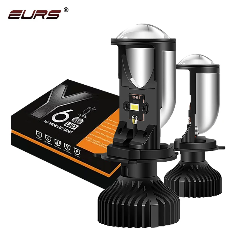 

EURS Canbus Lamp H4 LED Light 90W/Pair Mini Projector Lens Automobles Bulb 8000LM Conversion Kit Hi/Lo Beam Headlight 12V24V LED
