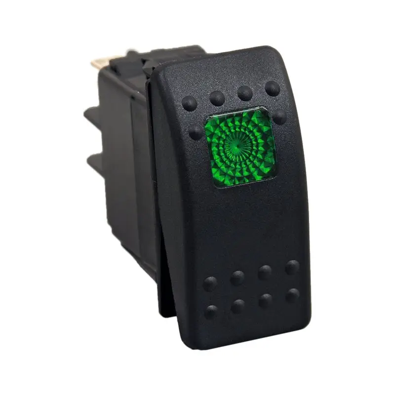 

Botique-2pc 12V waterproof ON/OFF LED light bar rocker toggle switch car boat marine truck colour:green