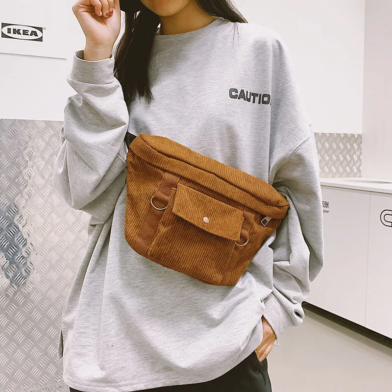 

Corduroy Waist Packs For Women 2020 Fashion Lady Phone Waist Bags Female Travel Bags Lady Chest Bag Female Fanny Packs