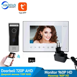 Visiophone intelligent 720P avec détection de mouvement PIR, interphone vidéo 7 pouces, contrôle à distance Tuya pour la sécurité de la maison 