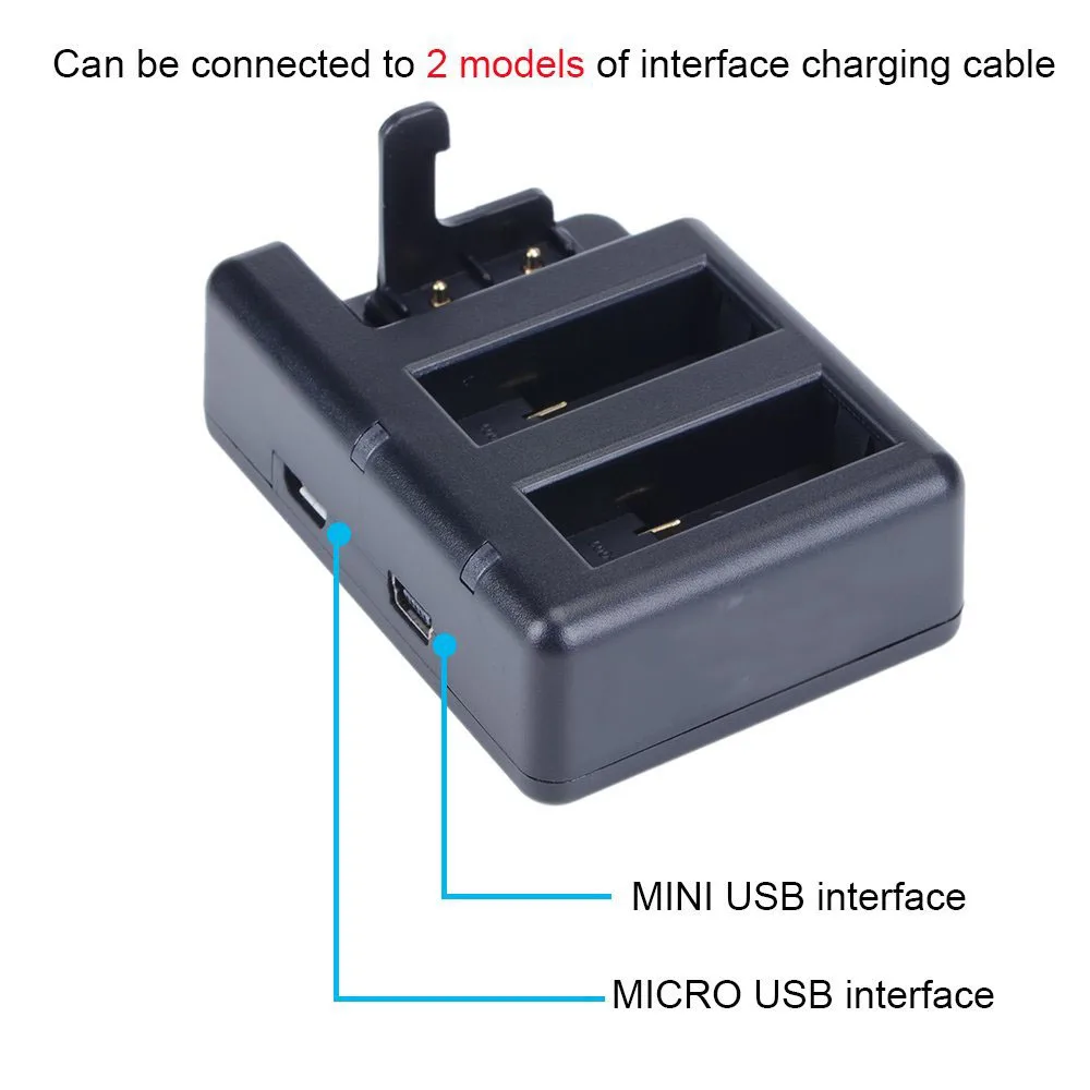  New Go Pro Hero 8 7 6 5 Smart Wifi Remote control +3 Way Batteries Charger +2pcs Battery For GoPro  - 4000037057239