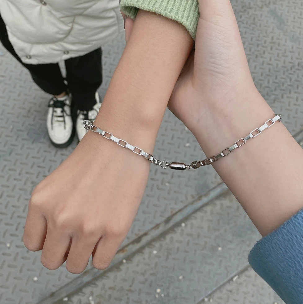 2 предмета пара магнит притягивает креативная браслет из нержавеющей стали