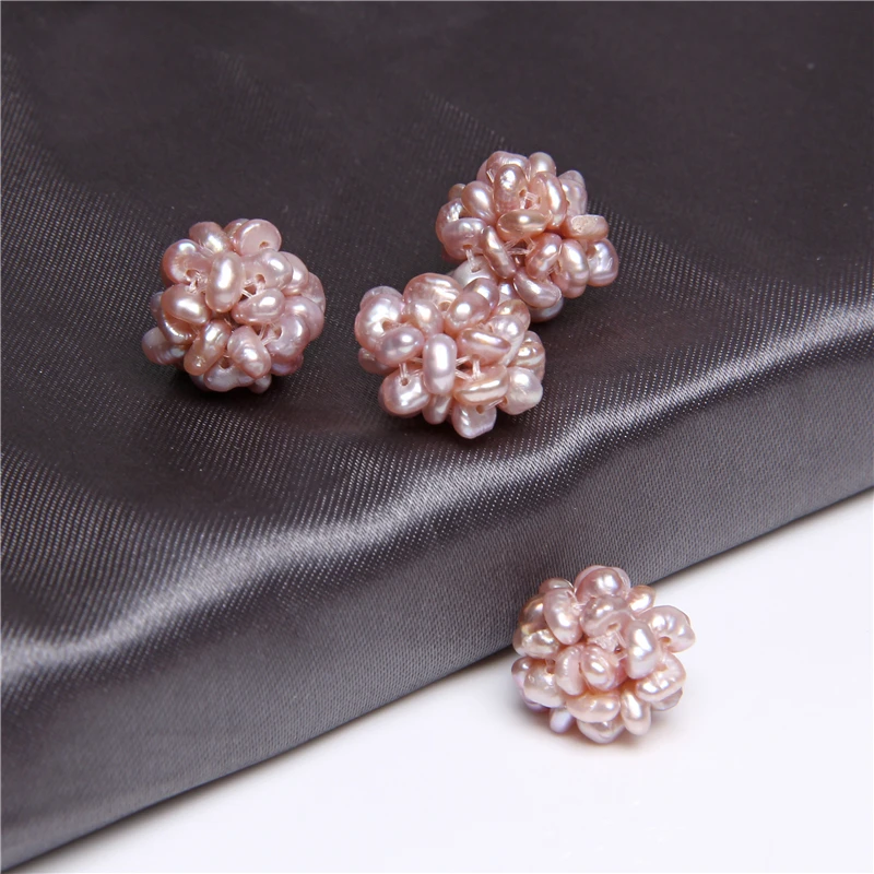 Natural Freshwater Pearl Beads Handmade Flower Shape Cluster Balls