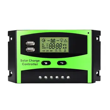 

Solar Charge Controller 30A PWM Dual USB Port Solar Panel Smart Regulator 12V / 24V LCD Display Street Light Controller