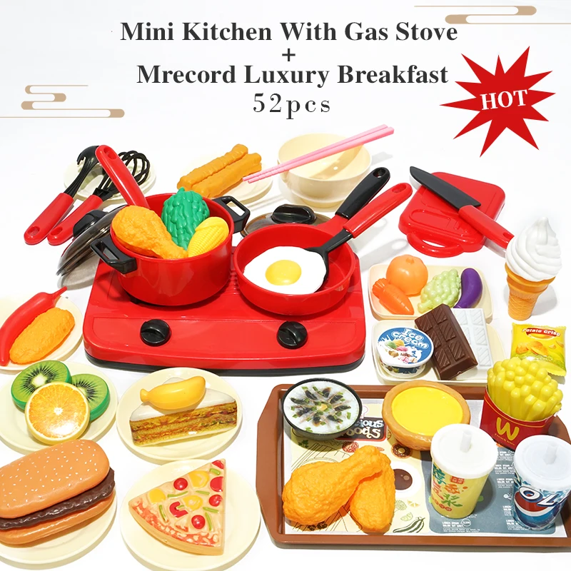 52Pieces Cutting Fruit Vegetable Food Pretend Play Do House Toy Children's Kitchen Kawaii Educational Toys Gift for Girl Kids | Игрушки и