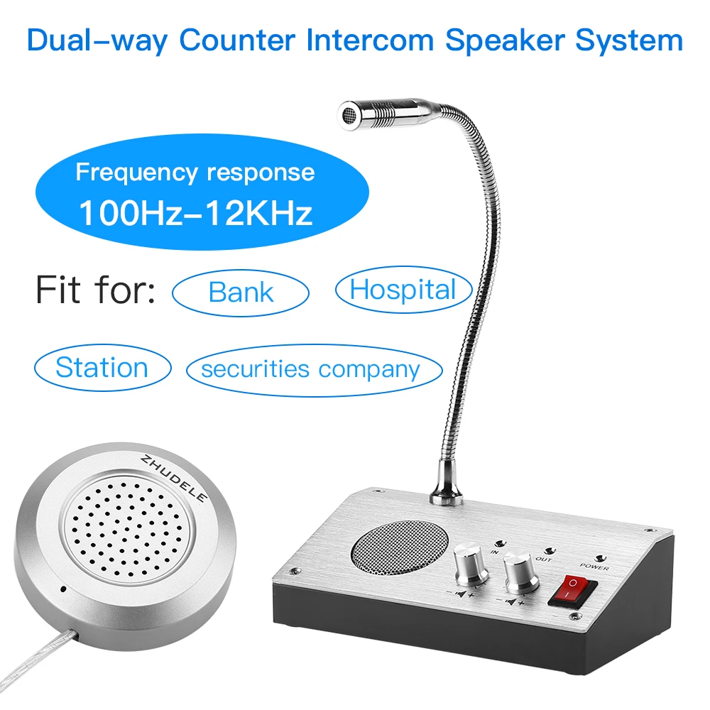 Dual forma de hablar a través de la de la Oficina de vidrio de ventana intercomunicador de mostrador micrófono - AliExpress