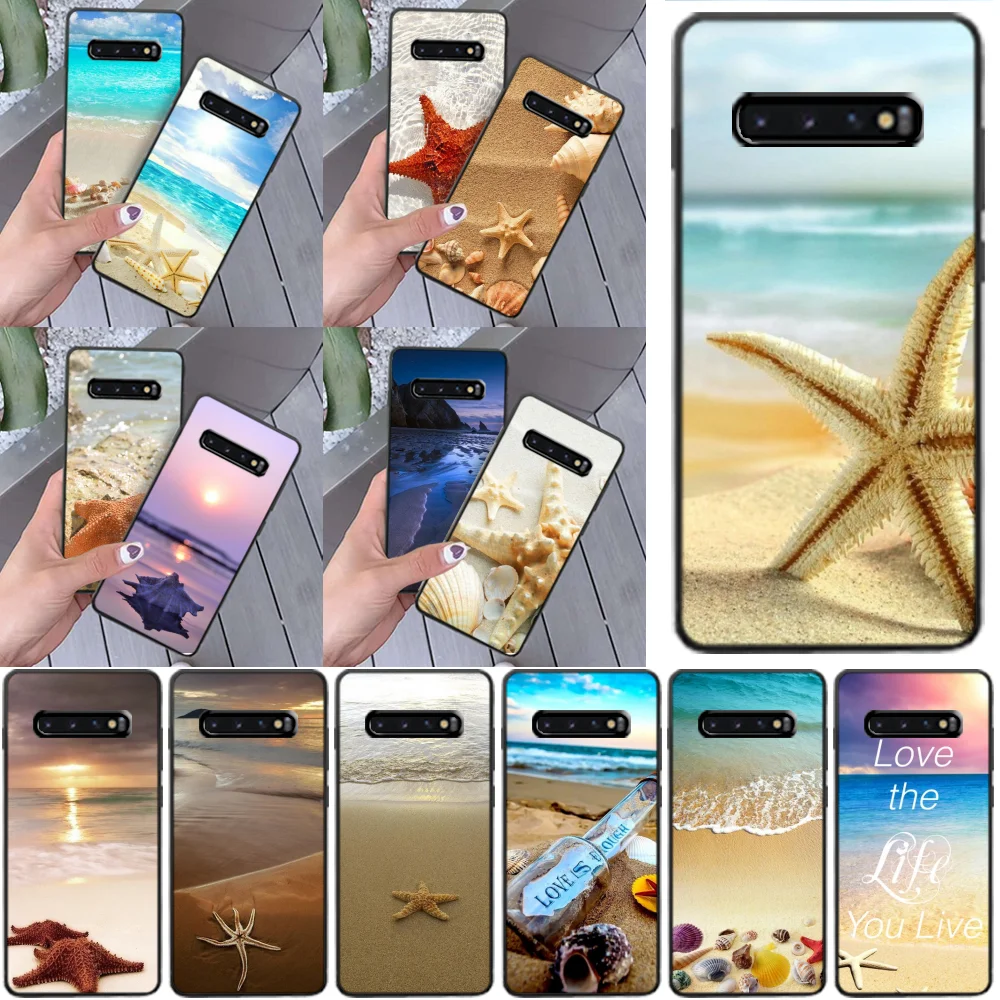 

LJHYDFCNB Beach Starfish Shell Landscape Cover Phone Case for Samsung S9 plus S5 S6 edge plus S7 edge S8 plus S10 E S10 plus