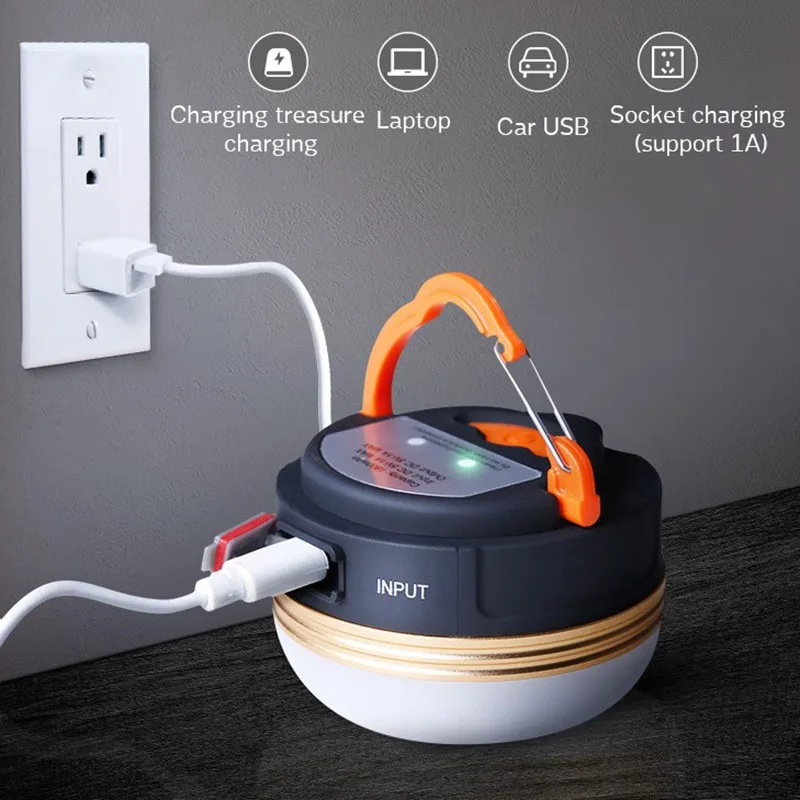 

Waterproof Portable USB Charging Camping LED Light Outdoor Mini Tents Light Emergency Lamp for Mobile Phone Charging with Magnet
