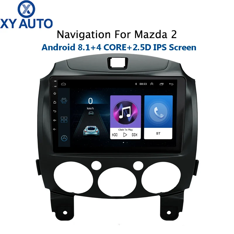 9 дюймовый 2.5D IPS закаленный HD мультисенсорный экран Android 8 1 NAVI для Mazda 2 2007 2014 с