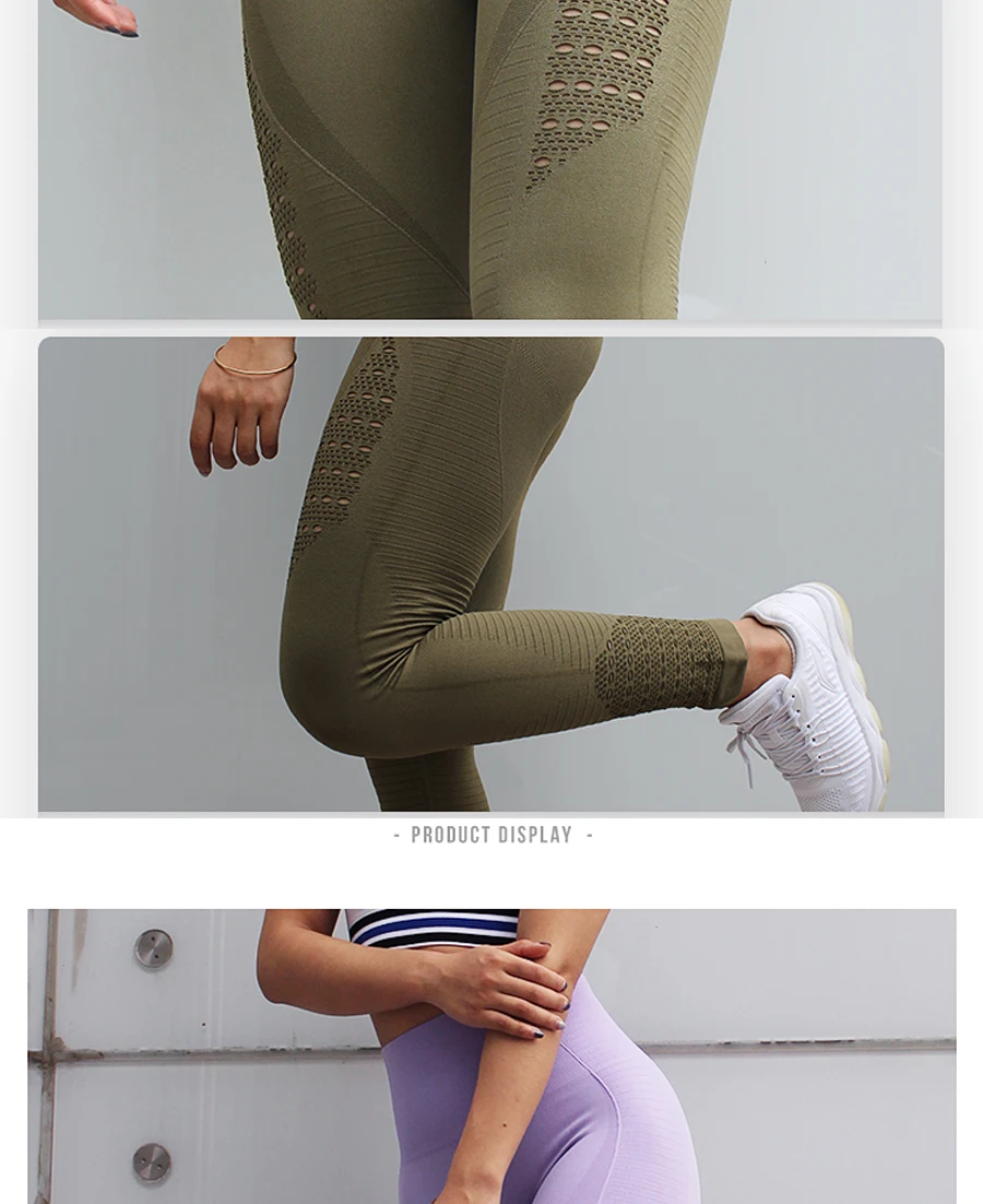 Women Yoga Pants Energy Seamless Tummy Control Super Stretchy Gym Tights High Waist Sport Leggings Running Pants Trousers