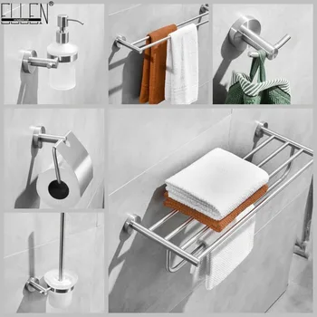 

SUS 304 Stainless Steel Bathroom Brush Nickel Soap Dispenser Towel Holder Paper Holder Bathroom Soap Dish Accessories EL1900L