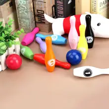עץ צבעוני מספר באולינג כדור פין סט ספורט משחקים חינוכי ילדים צעצוע חדש(China)