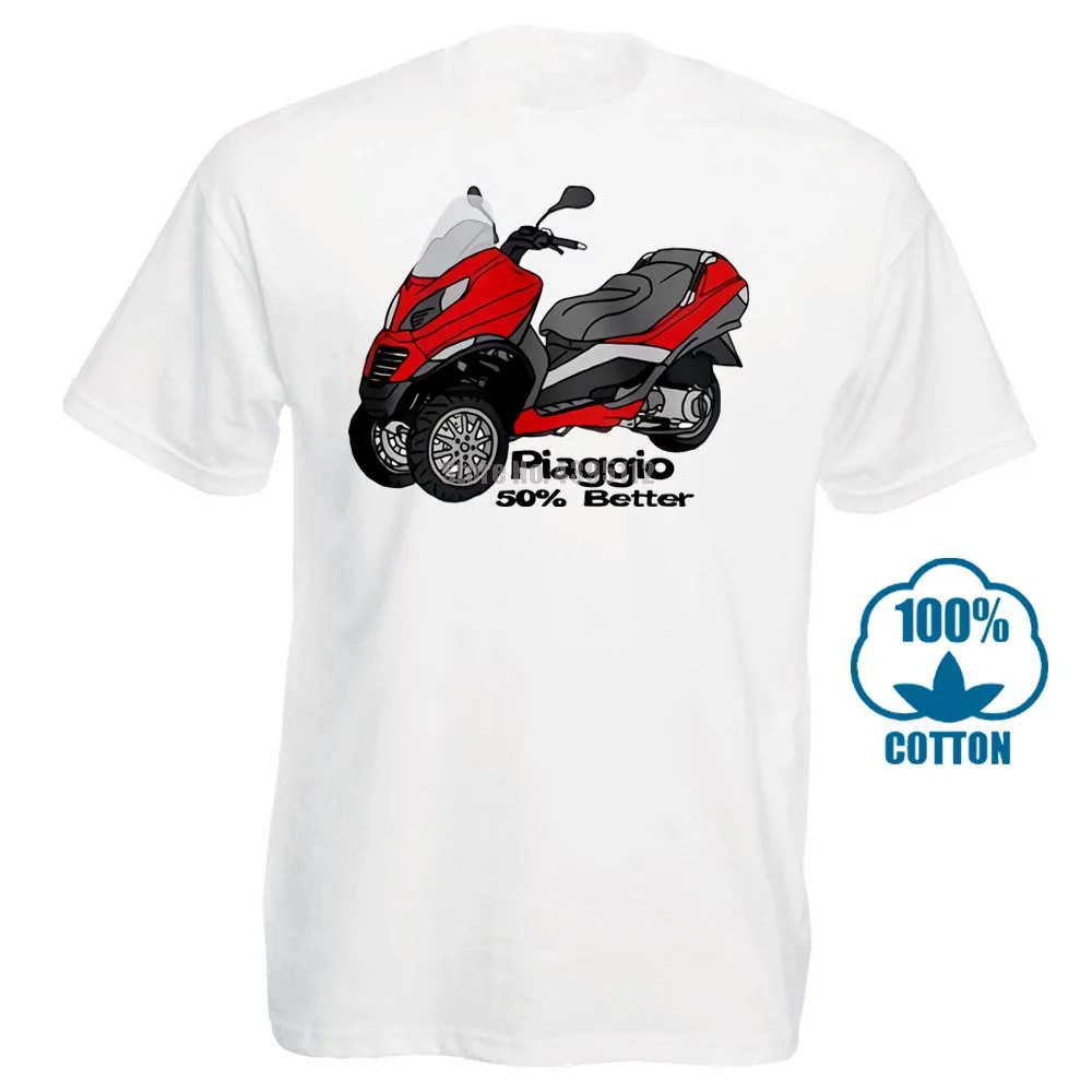 Piaggio Mp3 шрифт 1 белая футболка хлопковая Футболка для мужчин | Мужская одежда