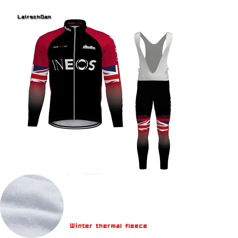 

SPTGRVO LairschDan 2019 INEOS Winter Thermal Fleece Cycling Clothing Maillot Bike jersey Set Uniform Wear Women/Men MTB Outfit