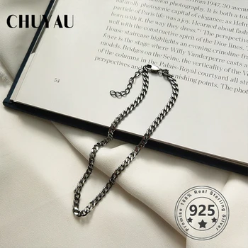 

Chuyau 925 Sterling Silver Vintage Thick retro anklet wide Anklets Fashion Adjustable anklet Summer Trendy Leg Foot Jewelry