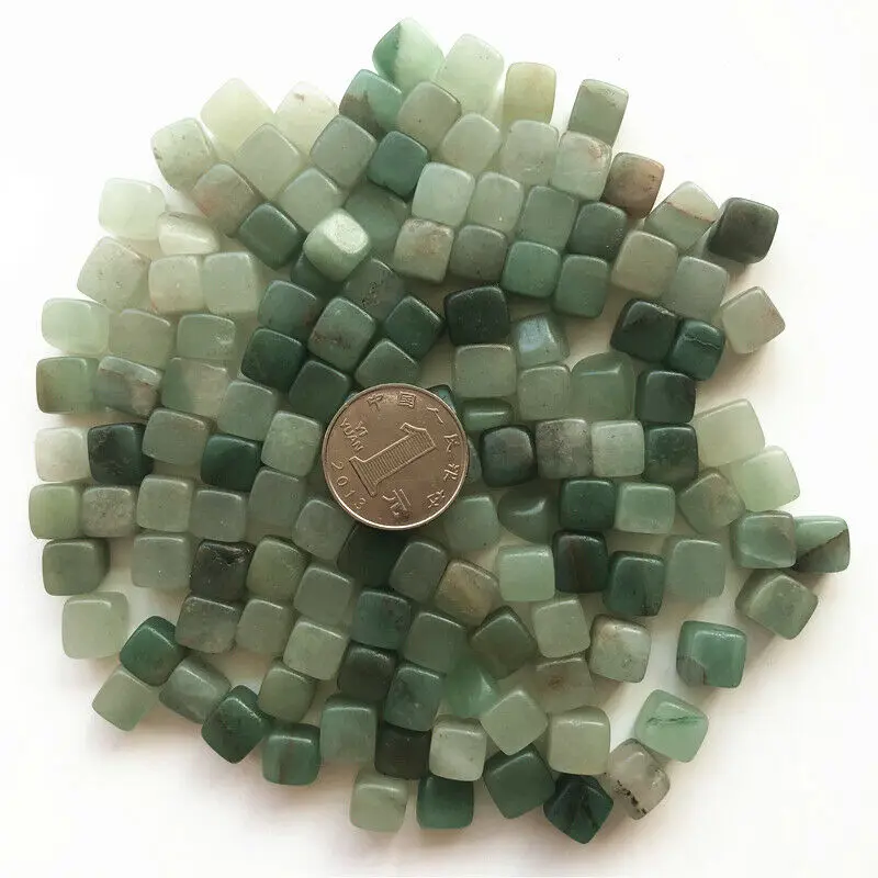 Прямая поставка 100 г натуральный зеленый авантюрин барабанный куб камень