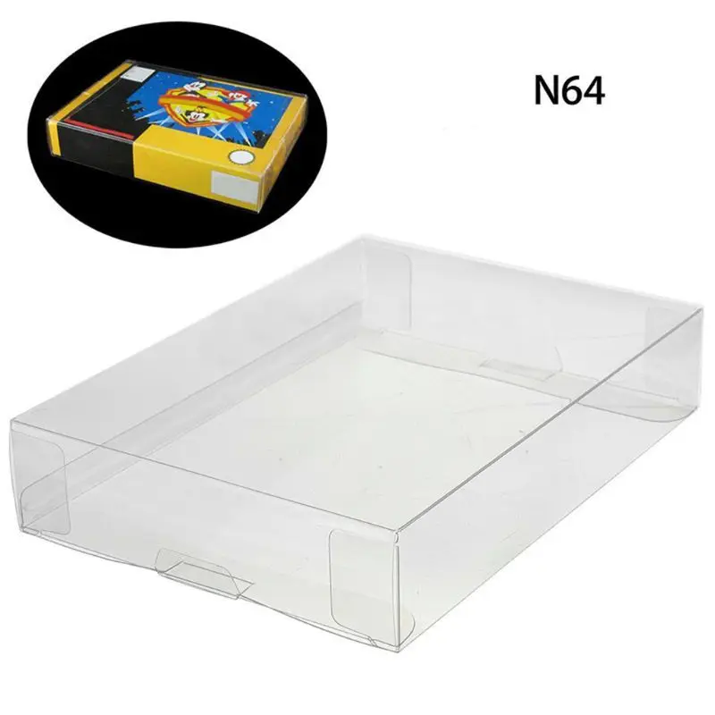 

1pc Custom Clear PET Box Pro Protectors Game Case Sleeves Covers For SNES N64 CIB Boxed Games