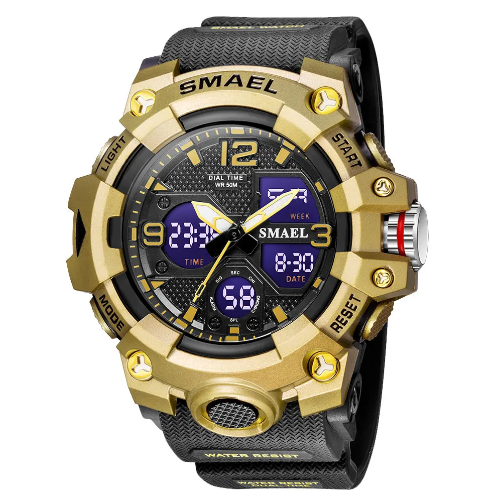 smart heart rate sports watch SMAEL Men Sports Digital Watches Dual Time Quartz Wristwatch Orange Chronograph Waterproof Stop Watch часы мужские relogio reloj Sports Watches luxury Sports Watches