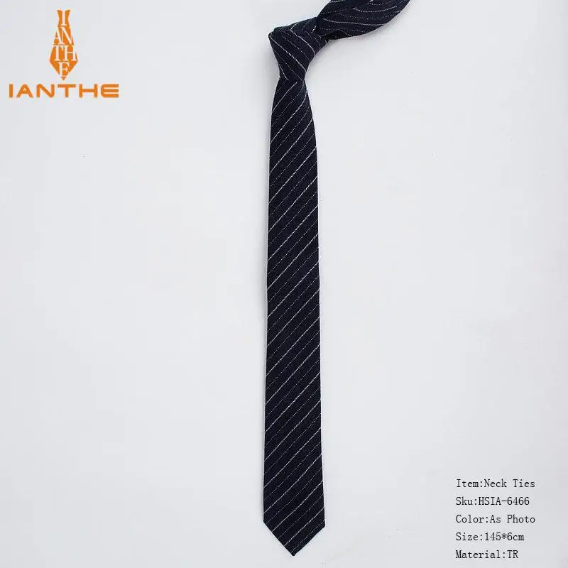 Бренд мужской модный винтажный однотонный Полосатый плед TR тонкий шейный галстук для мужчин и взрослых женщин свадебные Узкие галстуки 14 цветов - Цвет: IA6466
