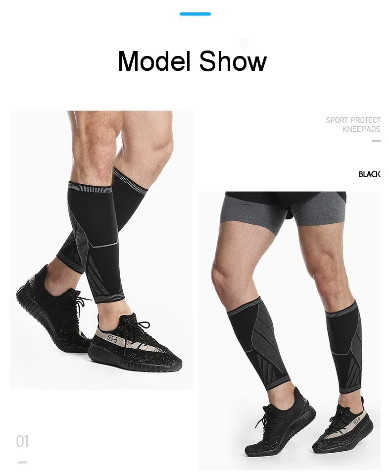 AOLIKES 1 шт. эластичные ткацкие Спортивные Компрессионные голени рукав Защита для ног бесшовные манжеты для запуска марафона баскетбольные щитки