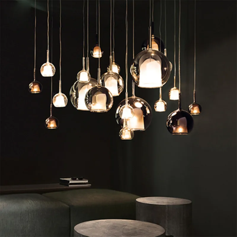 nordic bottle colored glass led pendant lights designer hanging lamp living room bar villa luminaire home deco kitchen fixtures